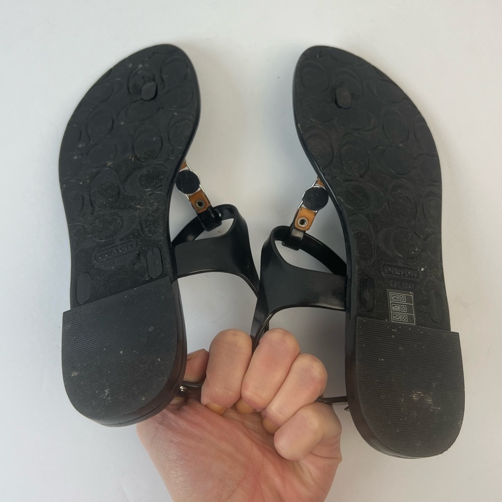 Coach Black Sandals with Silver and Brown Details - Picture 8 of 8